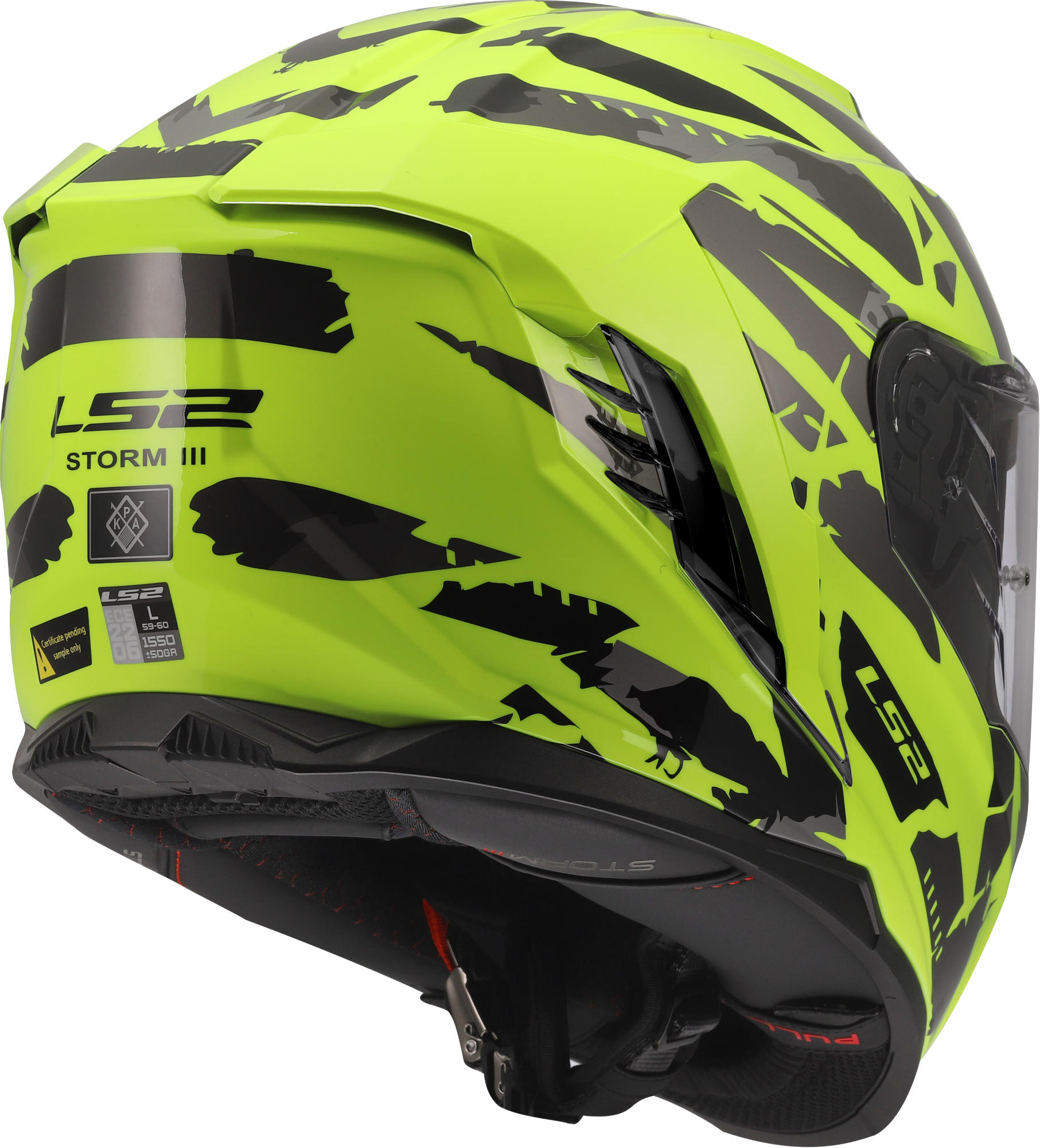 LS2 FF818 Storm III Kaos Hjelm gul/sort M (57/58) Figur 4