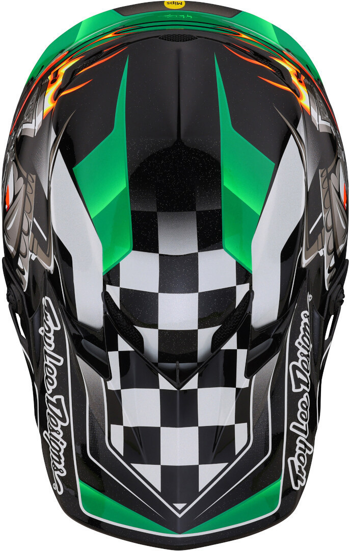 Troy Lee Designs SE4 Polyacrylite Carb MIPS Cască de motocross Negru/Verde/Argintiu S (55/56) Figura 8