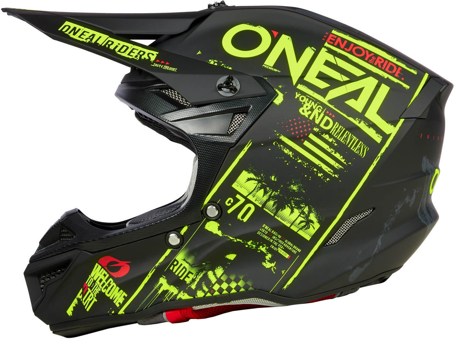 Oneal 5Series Polyacrylite Attack Motorcross helm Zwart mat/geel XXL (63/64) Figuur 4