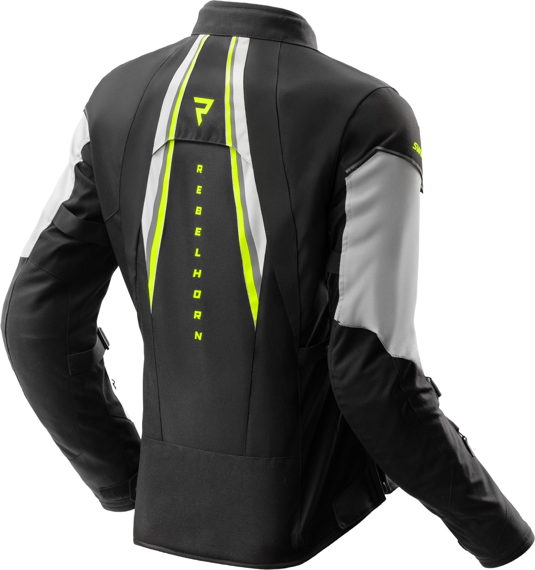 Rebelhorn Swift wasserdichte Damen Motorrad Textil Jacke hellgrau/gelb L Abbildung 2