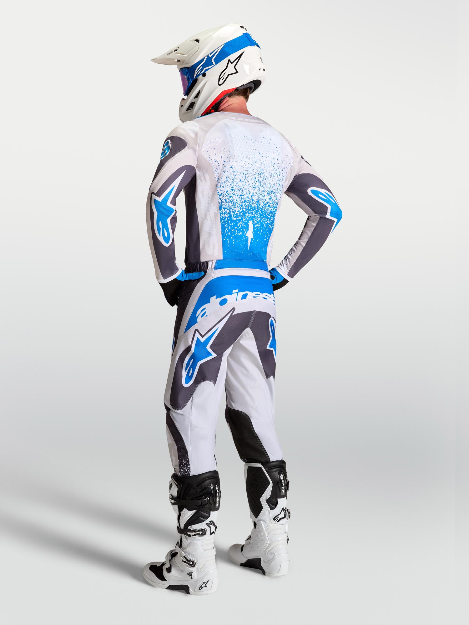 Alpinestars Fluid Drag Maillot Motocross noir/gris/bleu L Figure 8