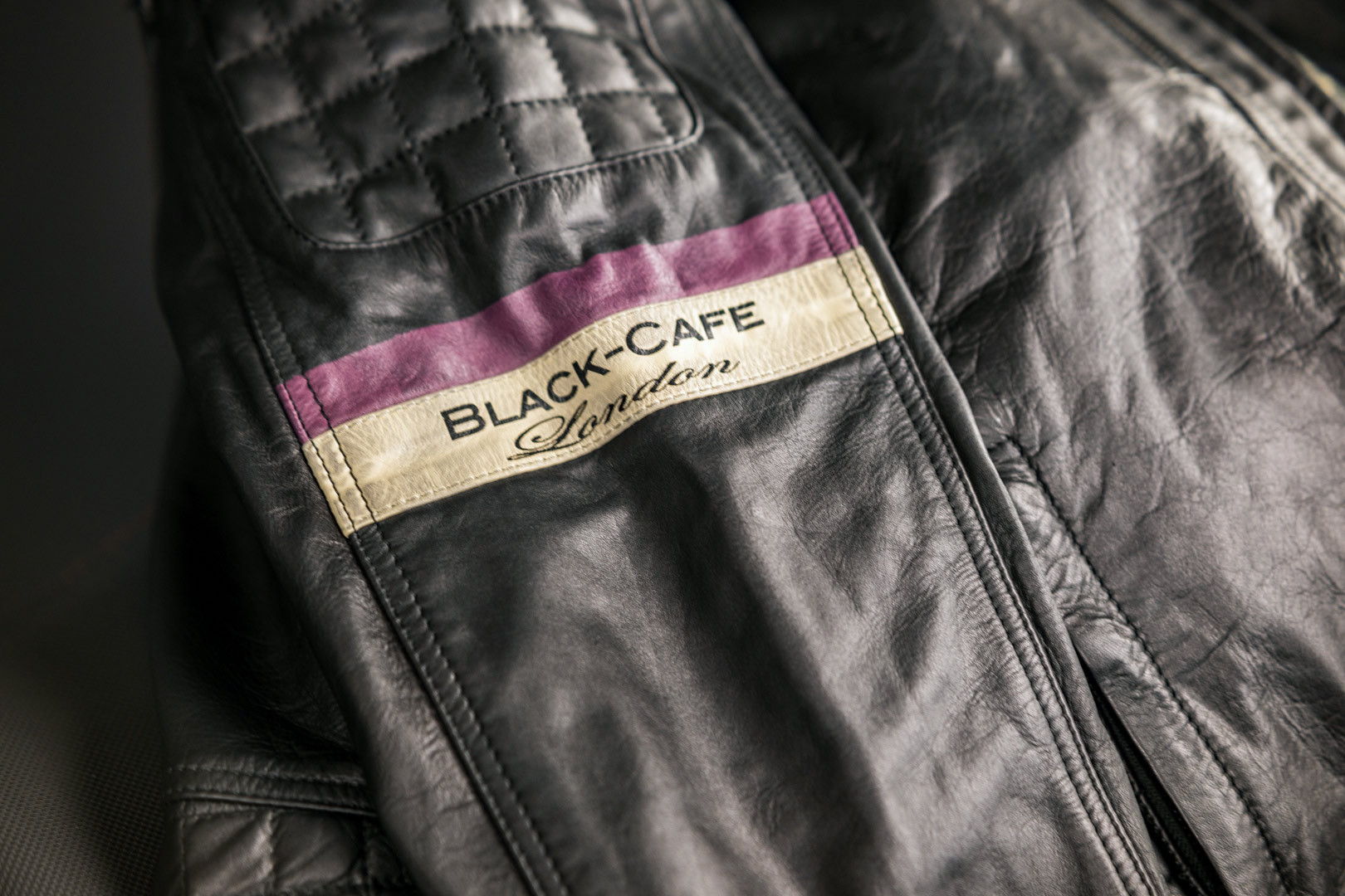 Black-Cafe London Barcelona Jachetă de piele de motocicletă negru 52 Figura 4