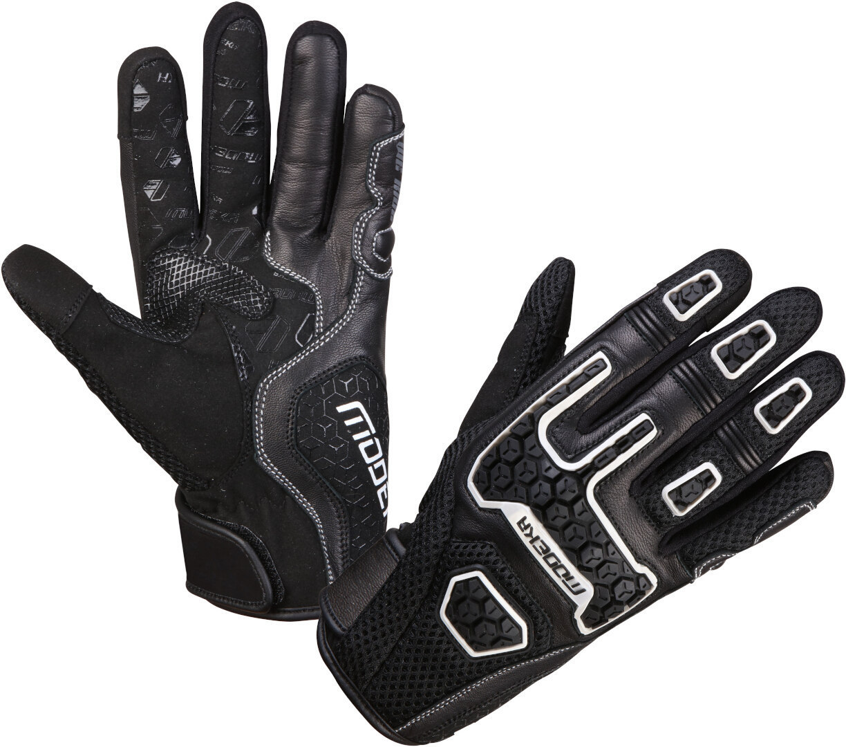Modeka Dracon Gants de moto Noir/Blanc 9 Figure 1
