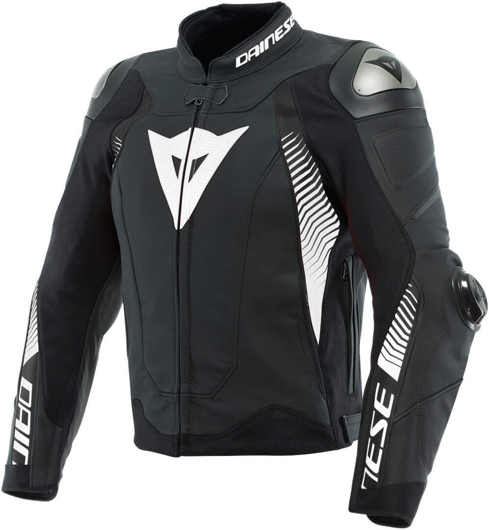 Dainese Super Speed 4 Motorcycle Leather Jacket black/white 52 Figure 1