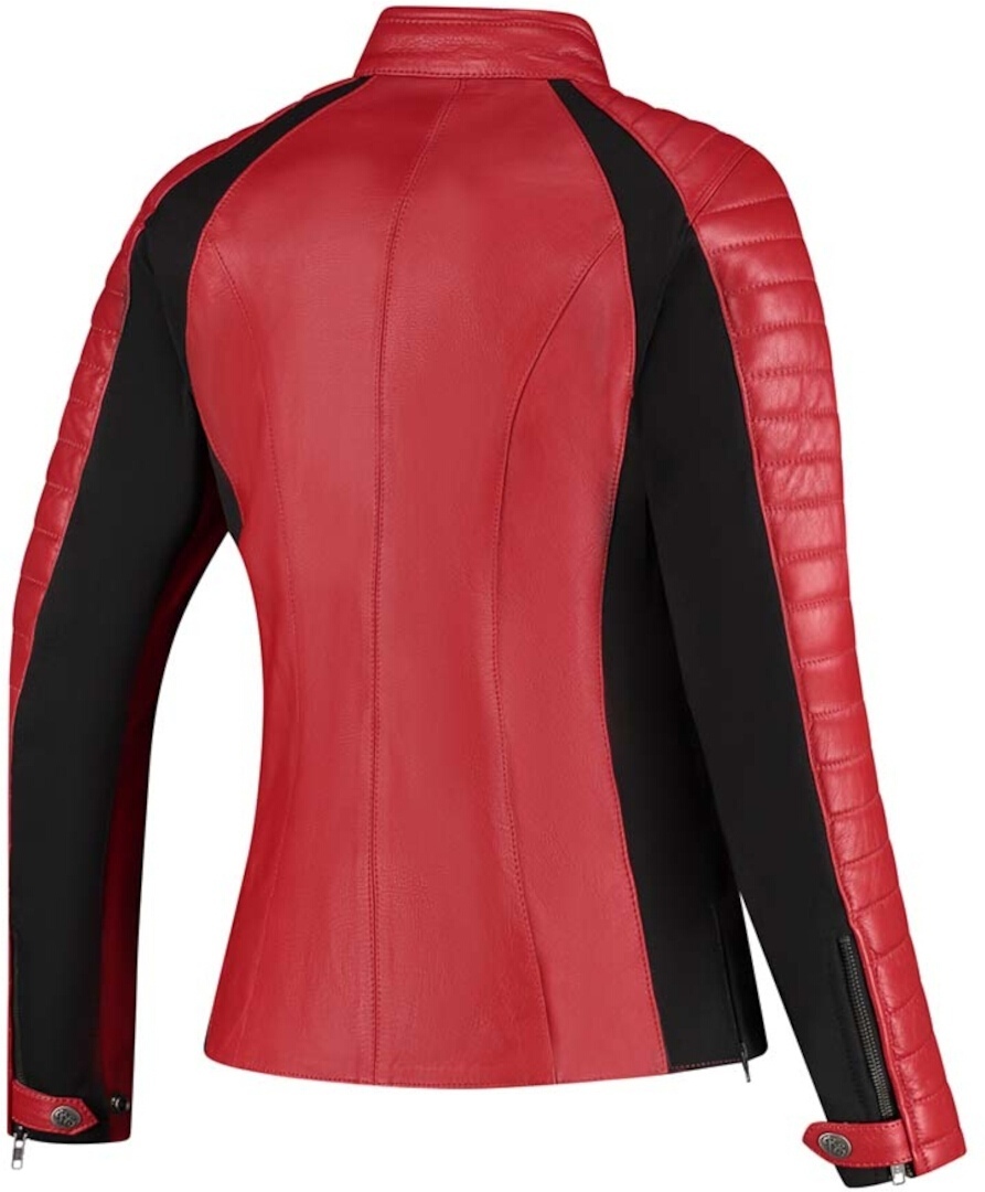 Rusty Stitches Donna Dames Motorfiets Leren Jas rood/zwart 44 Figuur 2