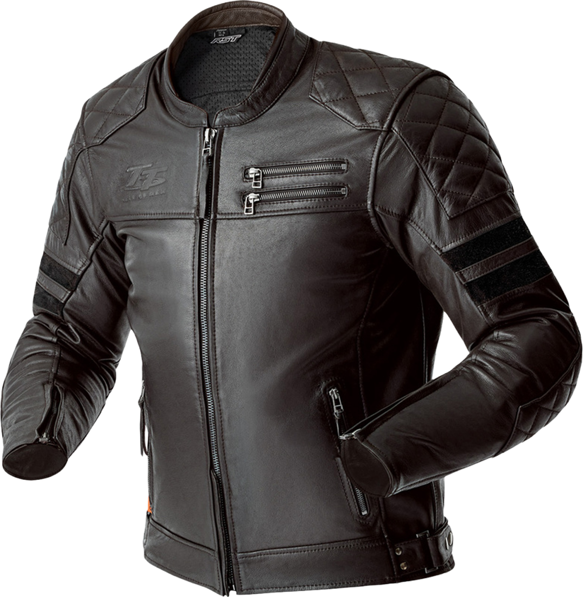 RST Hillberry D3O Jaqueta de couro de motocicleta marrom 56 Figura 1