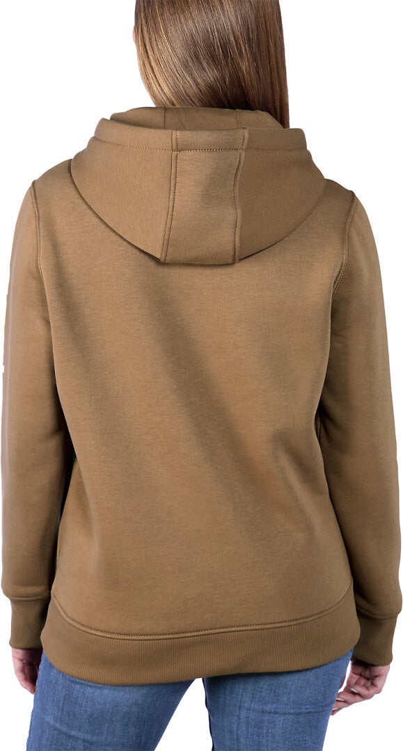 Carhartt Clarksburg Logo Sweat à capuche pour dames Marron M Figure 4