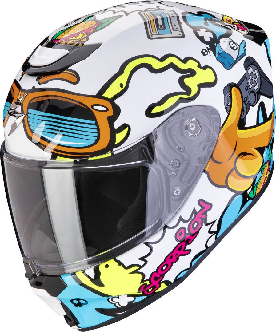 Scorpion Exo-JNR Air Fun Kinder Helm weiß/gelb/blau Y/L (52/53) Abbildung 1