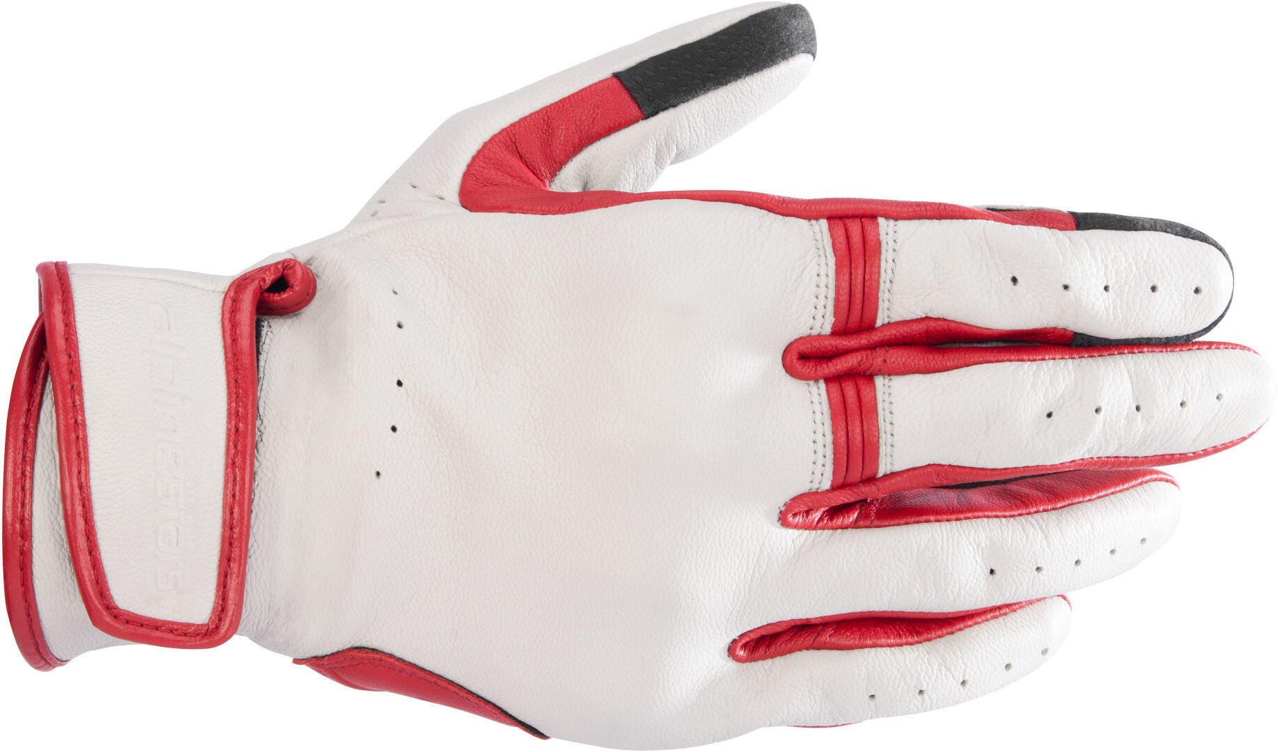 Alpinestars Dyno perforerede motorcykelhandsker hvid/sort/rød M Figur 1