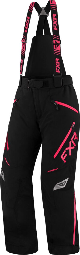 FXR Edge Ladies Snowmobile Bib Pants black/hotpink 14 Figure 1