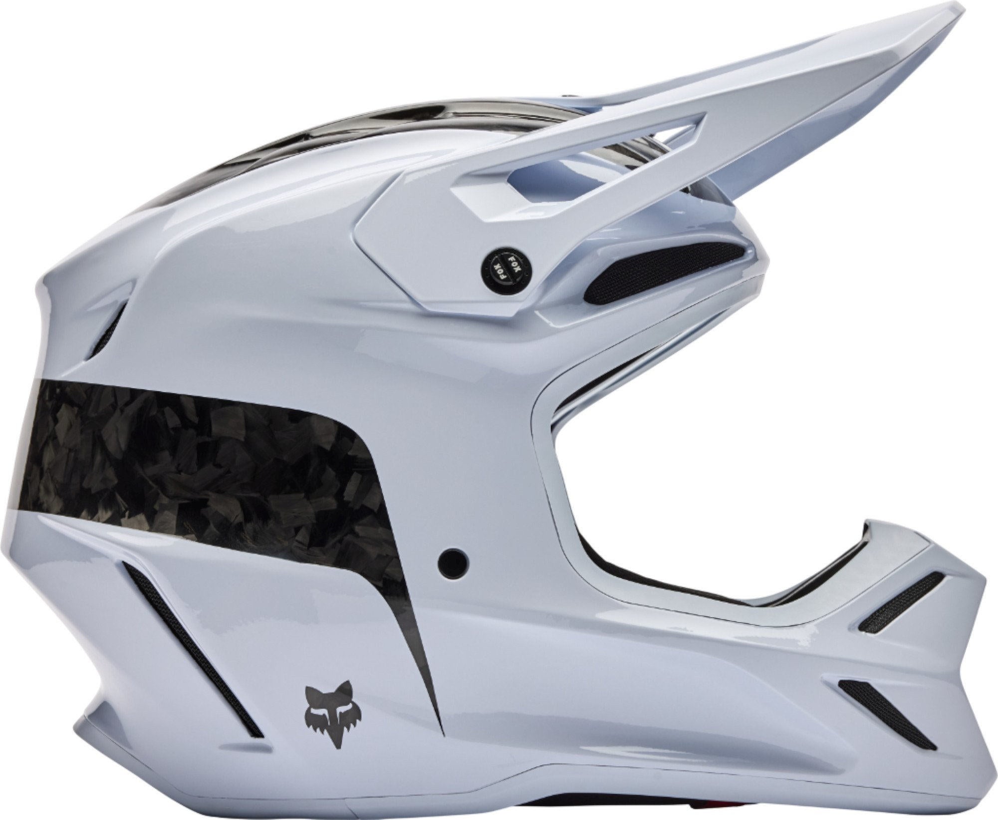 Side view of FOX V3 RS Fracture Carbon Motocross Helmet