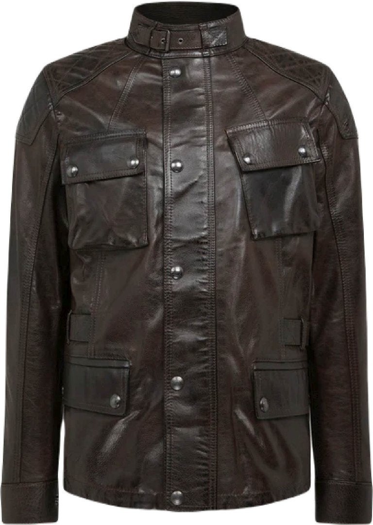 Belstaff Turner Motorcycle Leather Jacket black/brown 4XL Figure 1