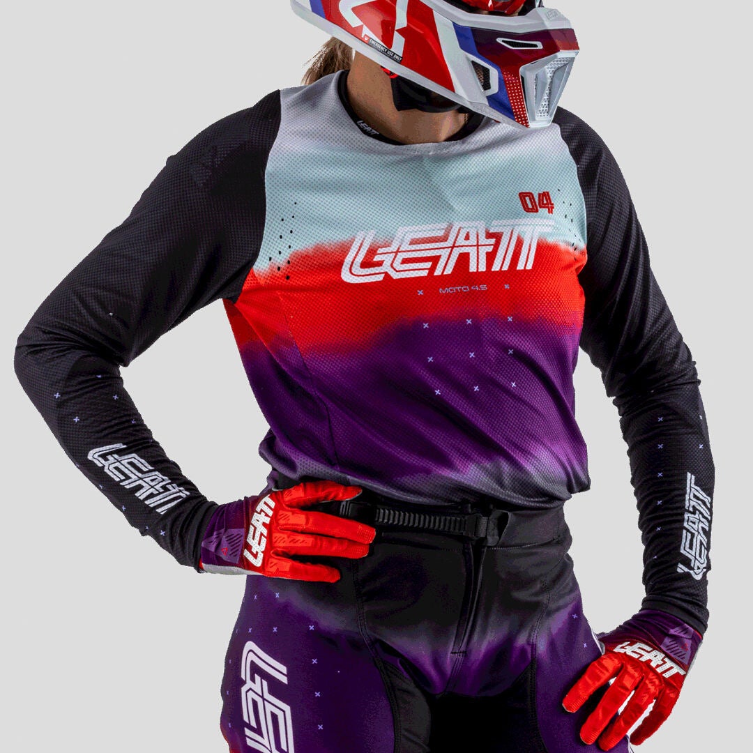 Leatt Moto 4.5 Lite Dame Motocross trøje sort/lilla/rød/hvid M Figur 3