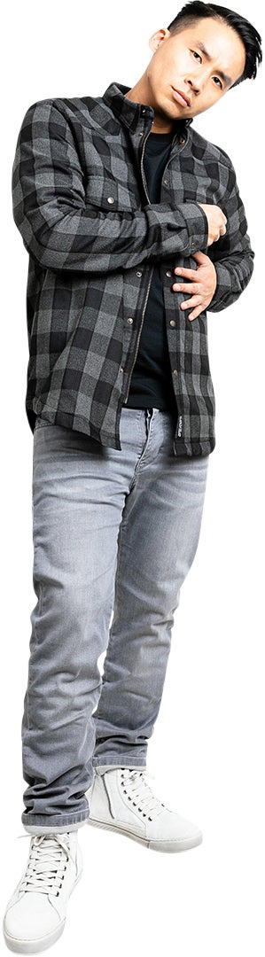 John Doe Motoshirt Skjorte grå/sort 3XL Figur 13
