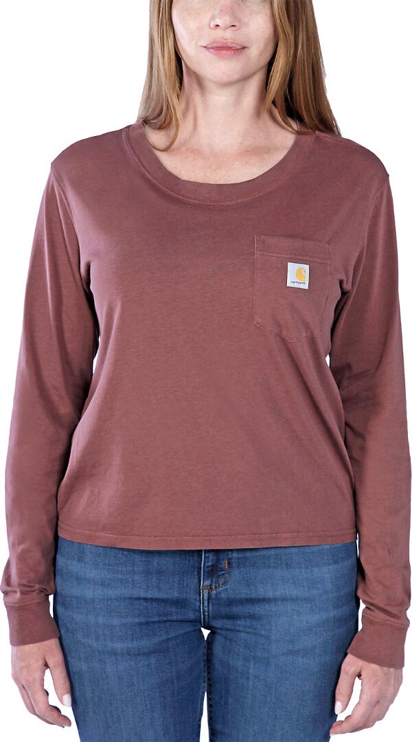 Carhartt Relaxed Fit Lightweight Pocket Camicia a maniche lunghe da donna rosso scuro L Figura 3