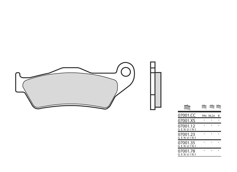 Brembo S.p.A. Bromsbelägg Scooter sintrad metall - 07001XS Figur 2