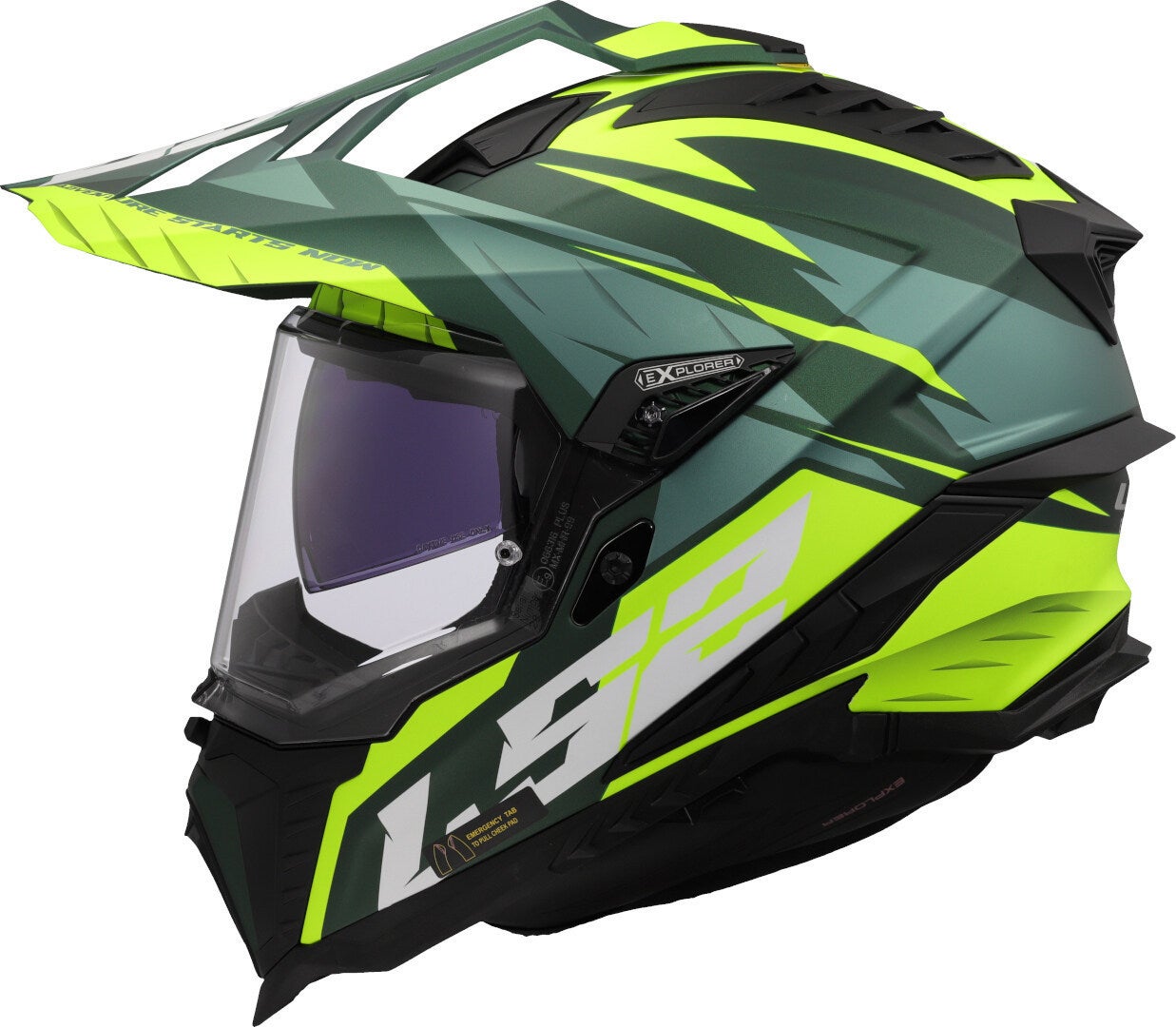 LS2 MX701 Explorer Spire Motocross Helm grün matt/neon-gelb M (57/58) Abbildung 2