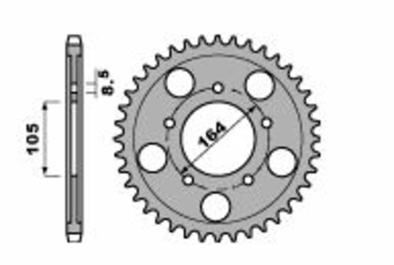 PBR Standard C45 bakdrev i stål 4557 - 525 Figur 2