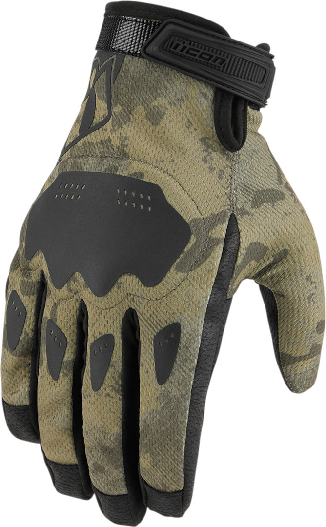Icon Hooligan Motorcycle Gloves army M Figure 1