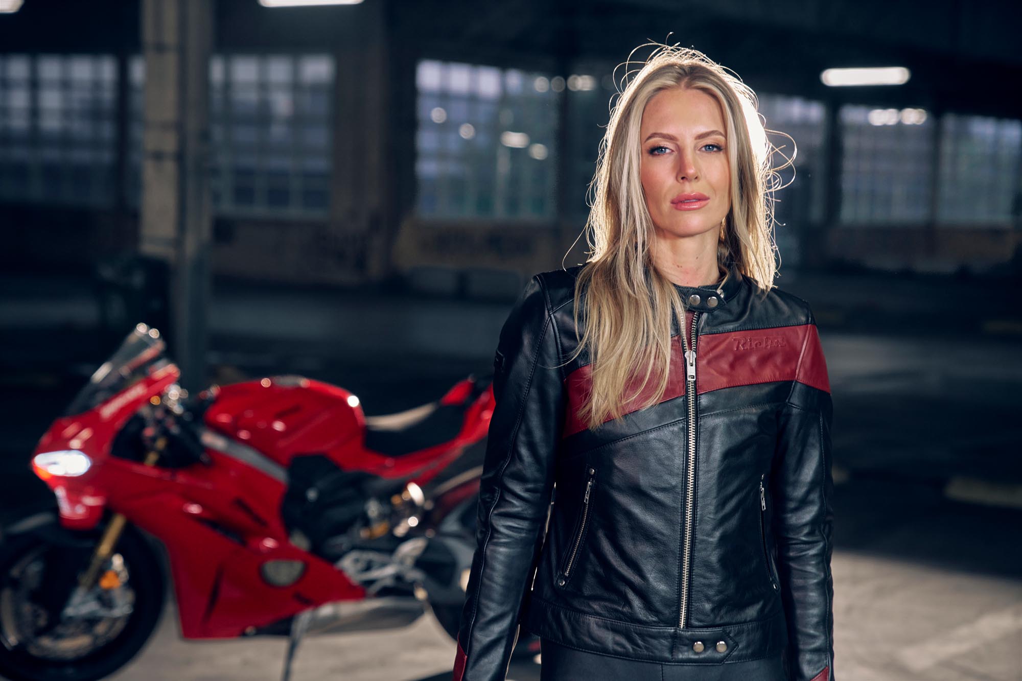 Side view of Richa Paige Ladies Motorcycle Leather Jacket