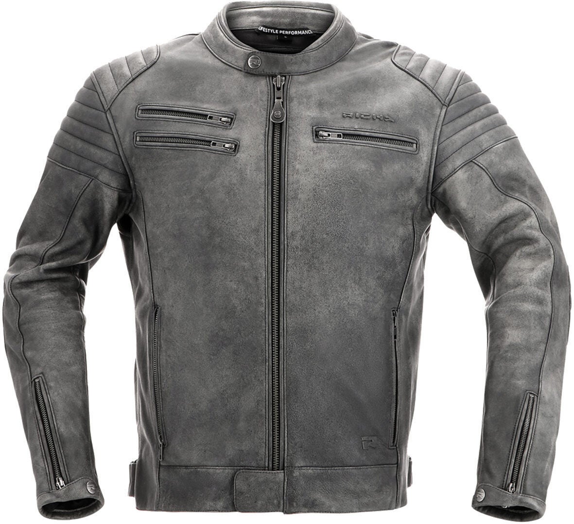 Richa Charleston Motorrad Lederjacke grau 50 Abbildung 2