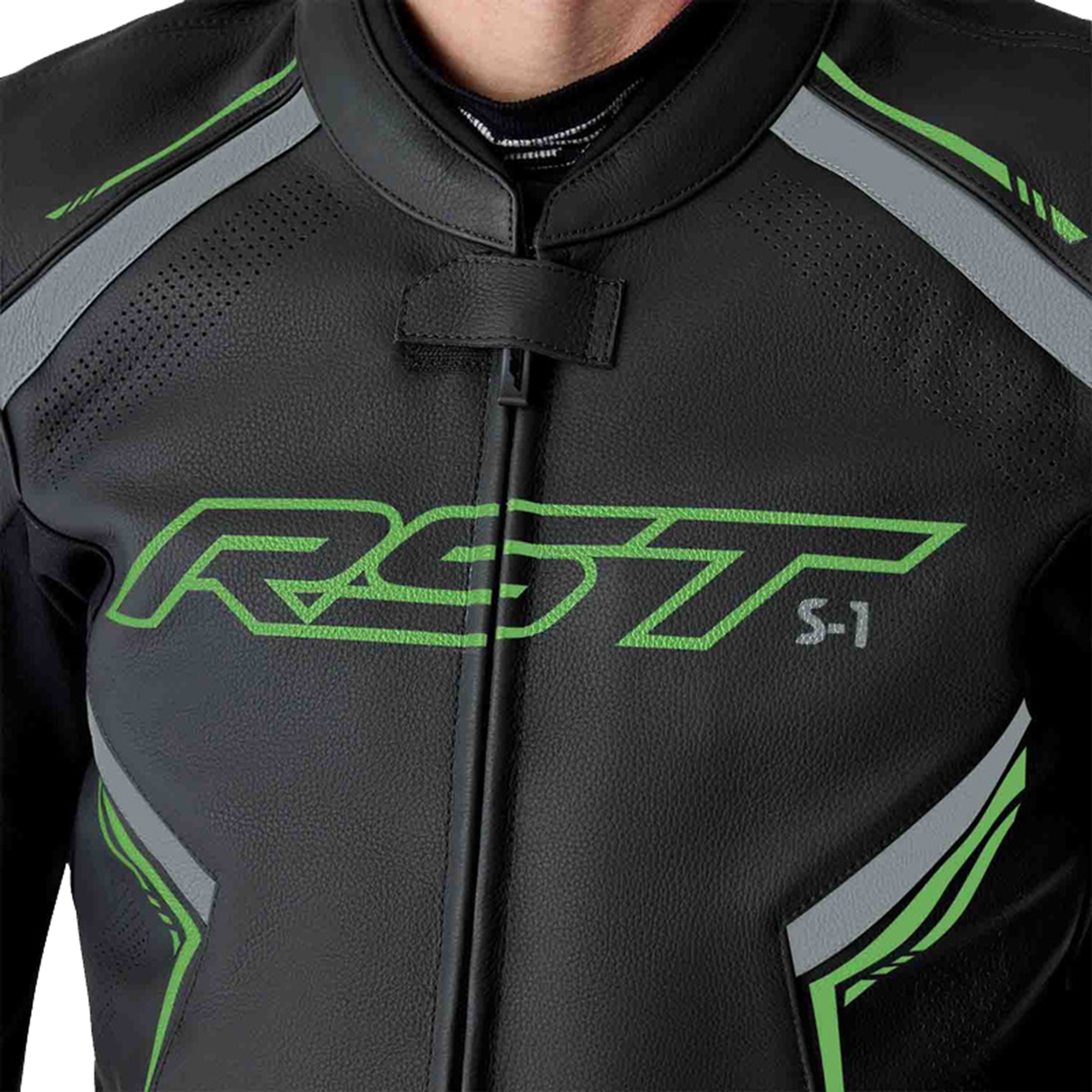 RST S1 D3O perforierte Motorrad Lederjacke schwarz/neon-grün 60 Abbildung 3