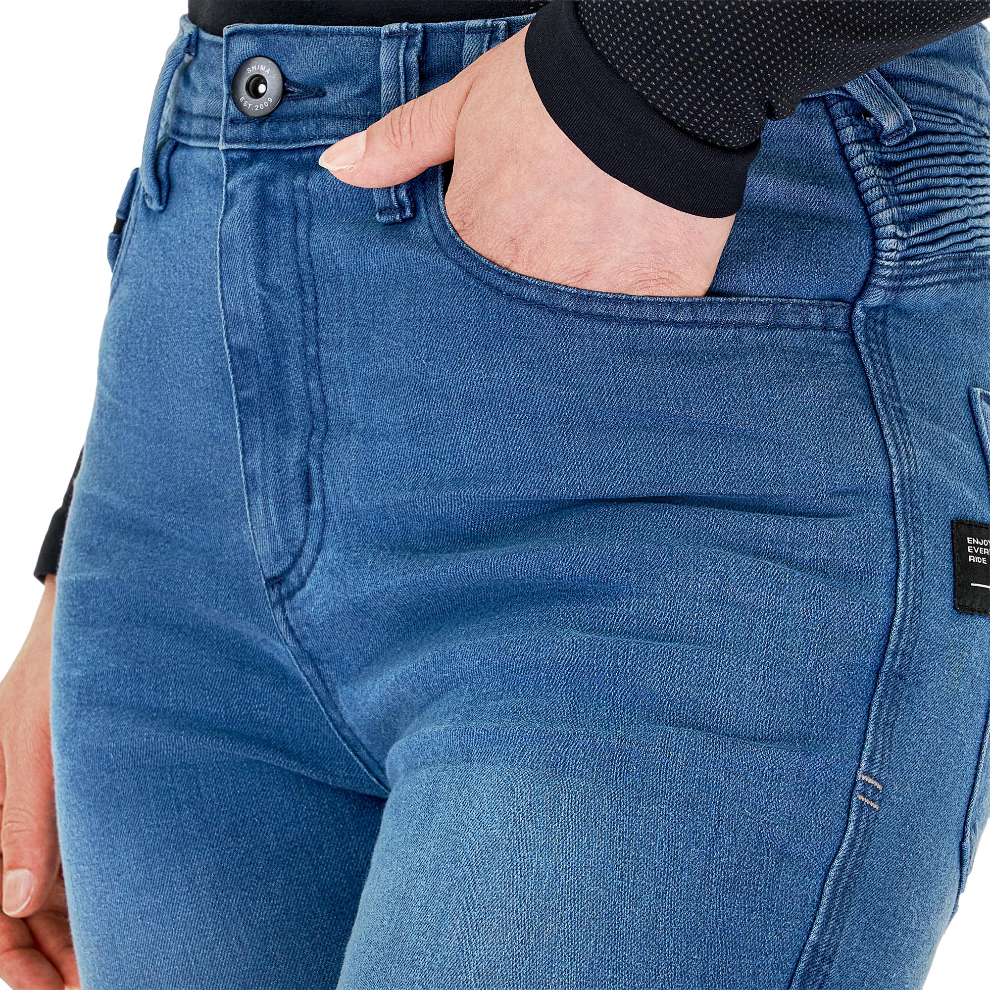 Side view of SHIMA Zenith Ladies Motorcycle Jeans