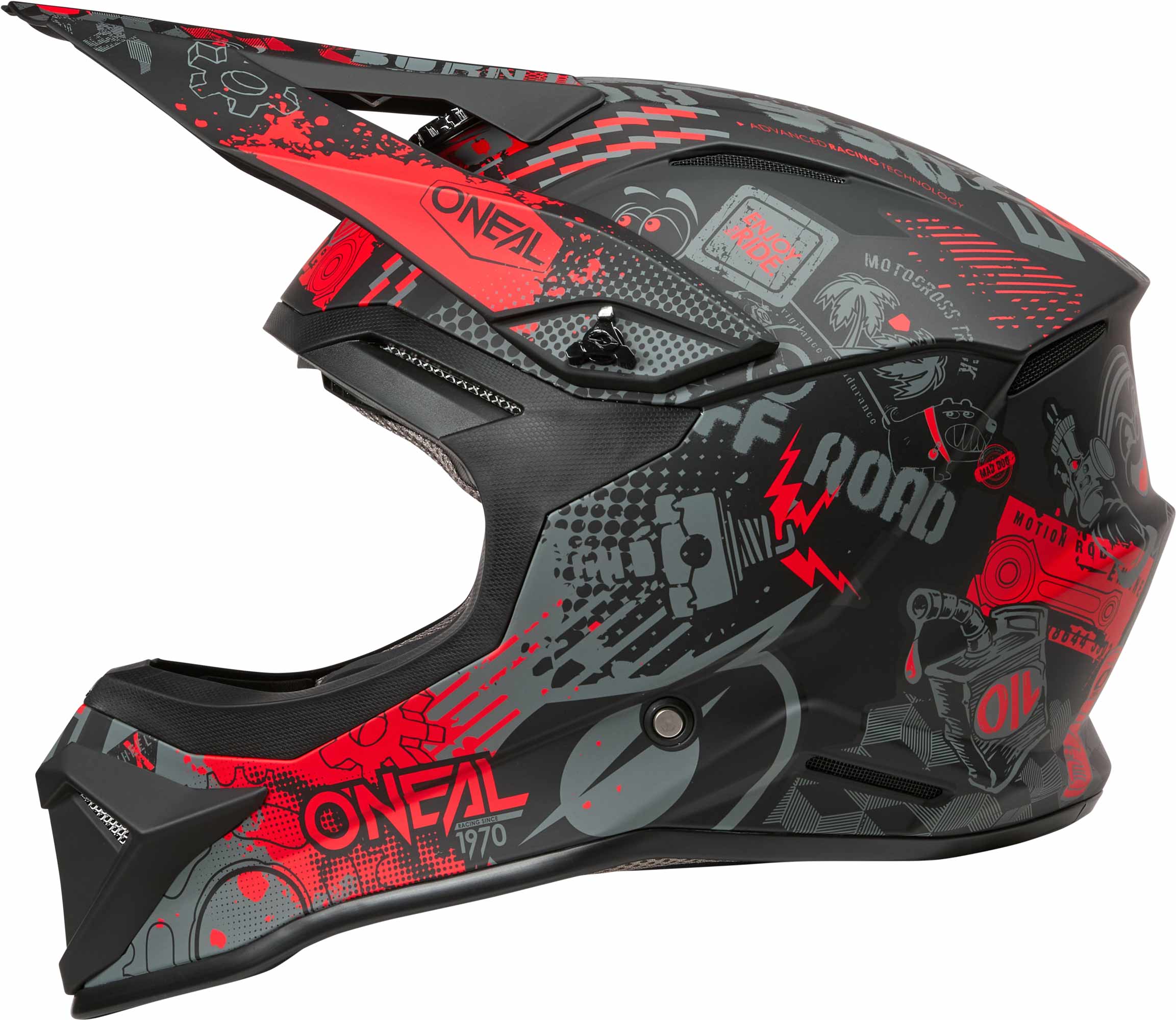 Oneal 1SRS VIBRANT Casco da motocross nero/rosso S (55/56) Figura 3