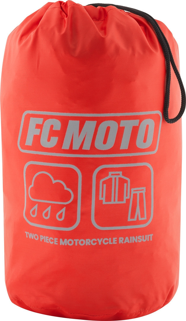FC-Moto Urban Rain Kit Costum de ploaie de motocicletă în două piese Negru/Roșu S Figura 3