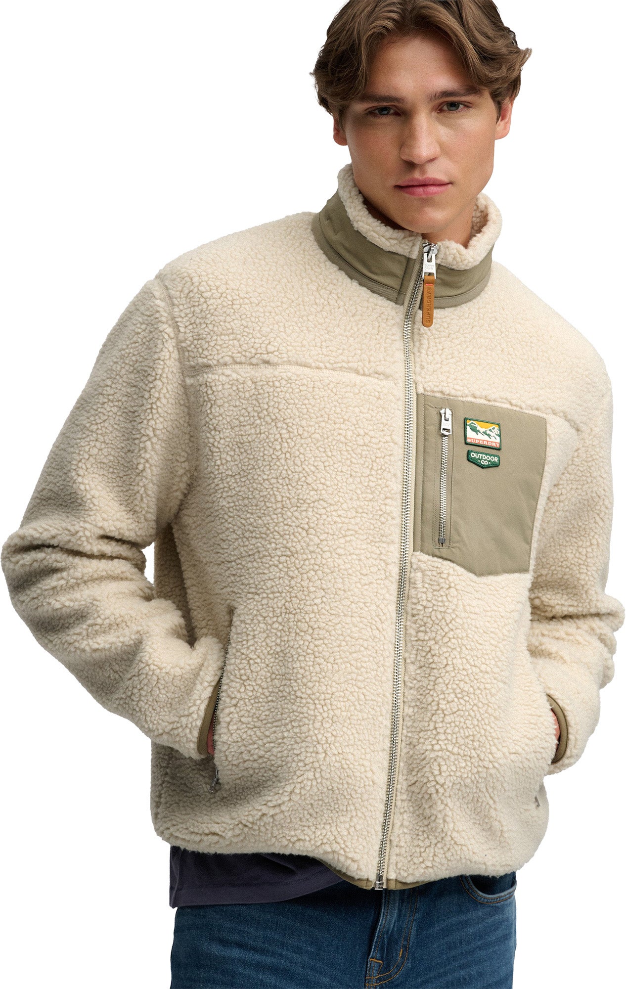 Superdry & Co Mountain Flis jakna bež S Slika 5