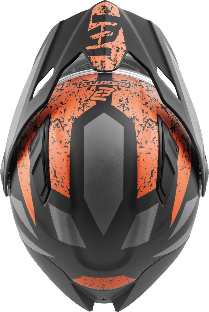Bogotto FG-102 Safari Fiberglass Enduro Flip-Up Helmet black matt/grey/orange XS Figure 6