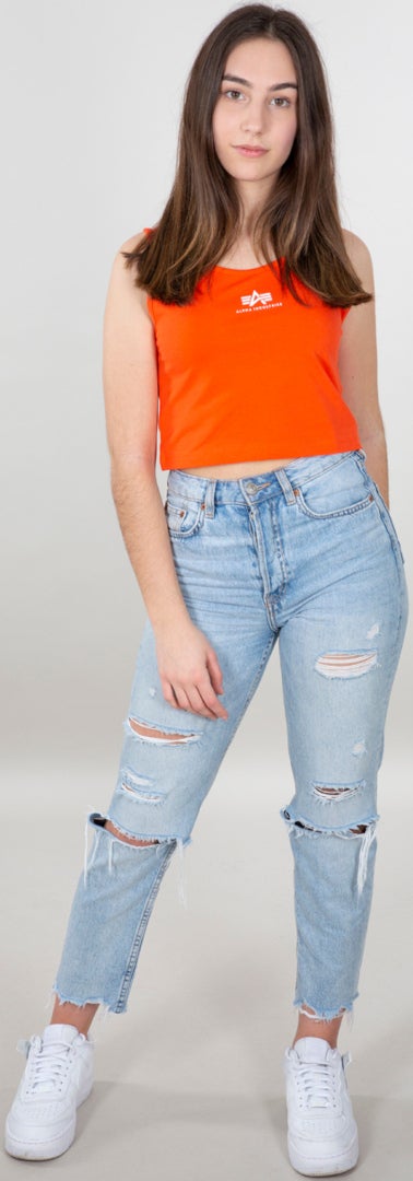 Alpha Industries Basic Crop SL Dames Tank Top Rood XL Figuur 3
