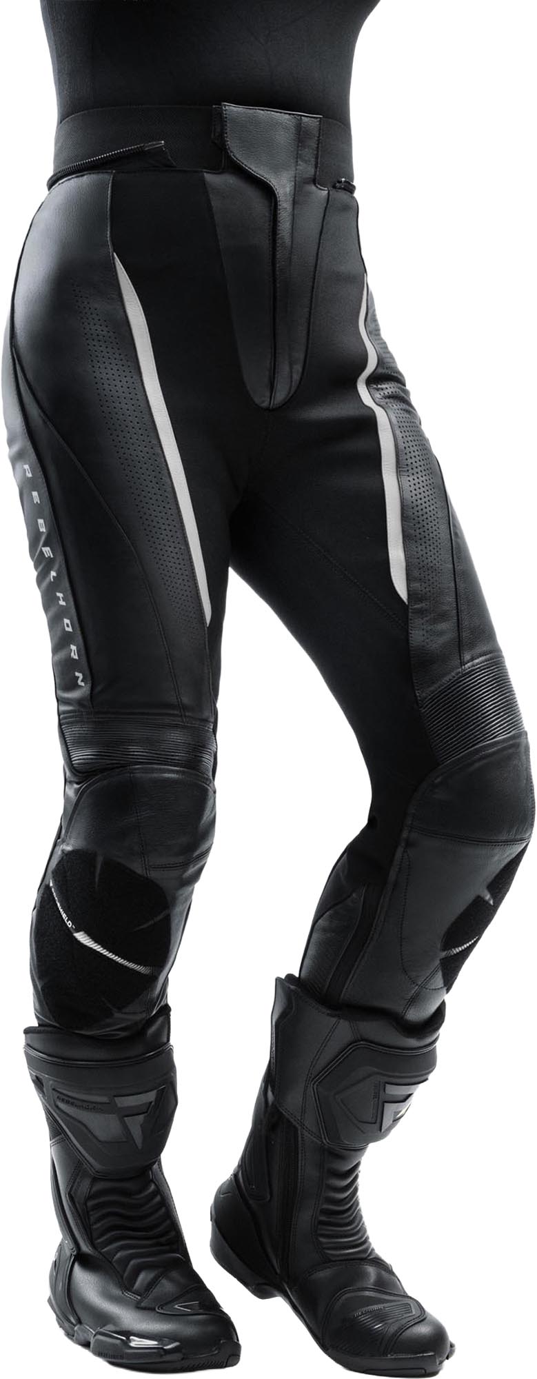 Rebelhorn Diva Ladies Motorcycle Leather Pants black/white 42 Figure 3