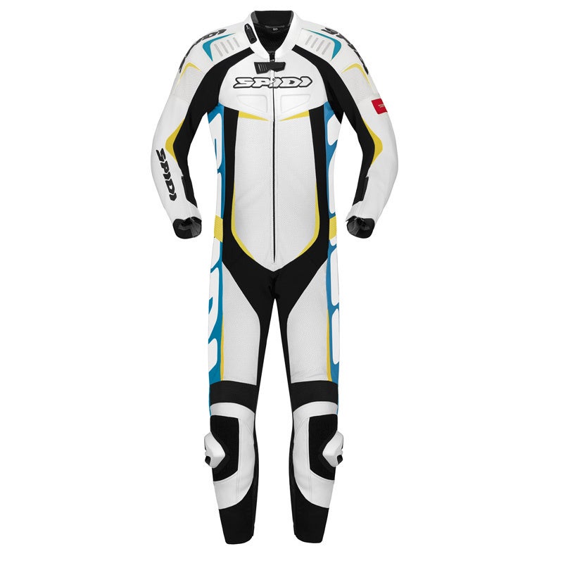 Spidi Track Wind Pro One Piece Motorcycle Leather Suit white/blue/green 52 Figure 1