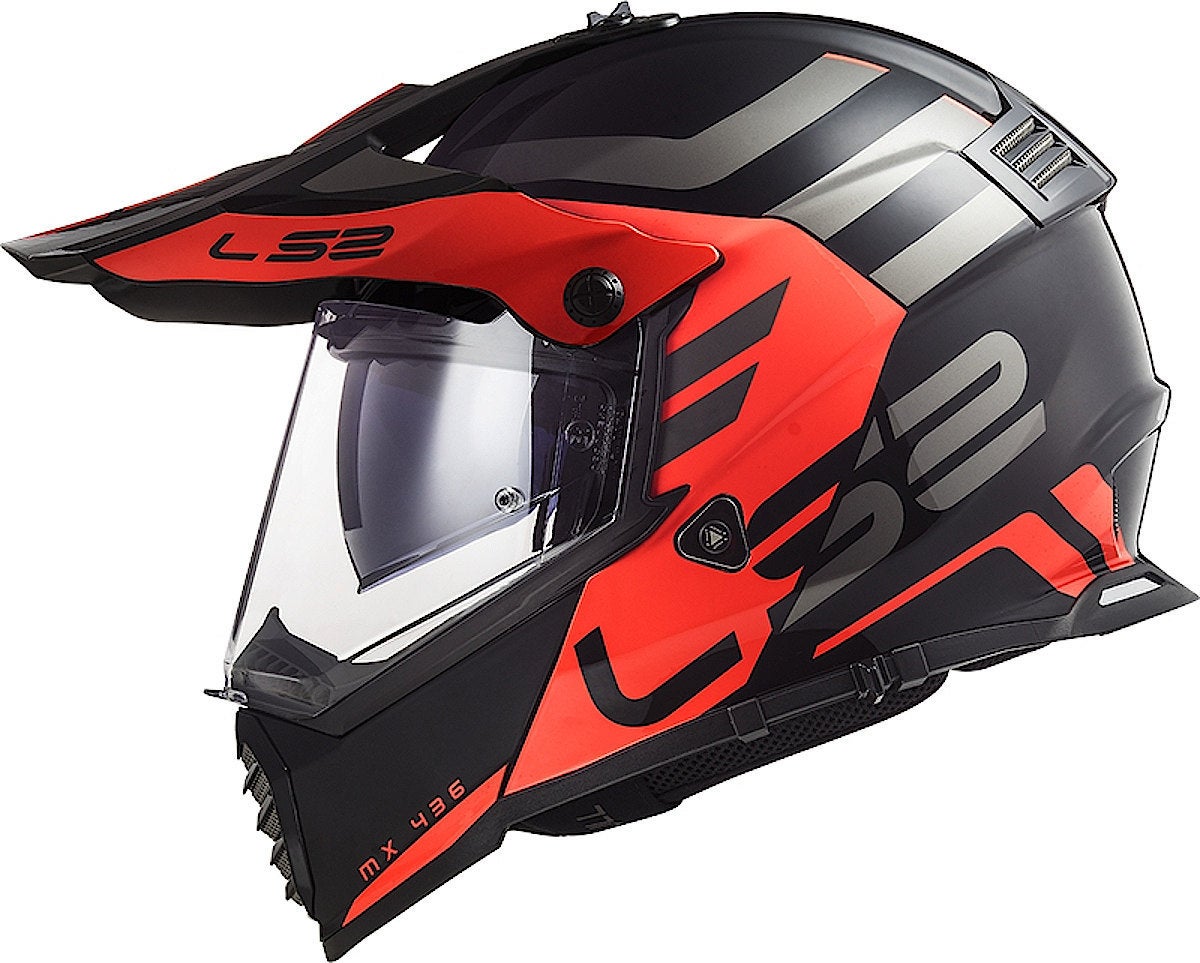 LS2 MX436 Pioneer Evo Adventurer Motocross hjelm sort mat/orange S (55/56) Figur 2