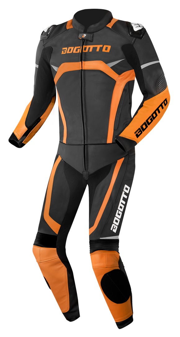 Bogotto Misano Two Piece Motorcycle Leather Suit black/orange 60 Figure 1