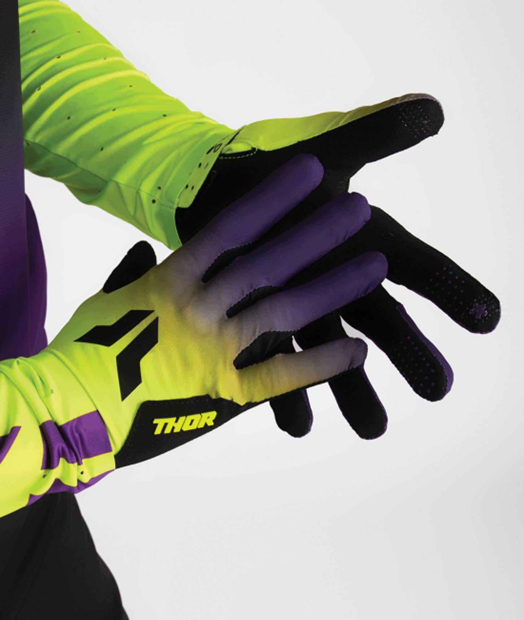Thor Sportmode Iconic Motocrosshandsker lilla/gul M Figur 4