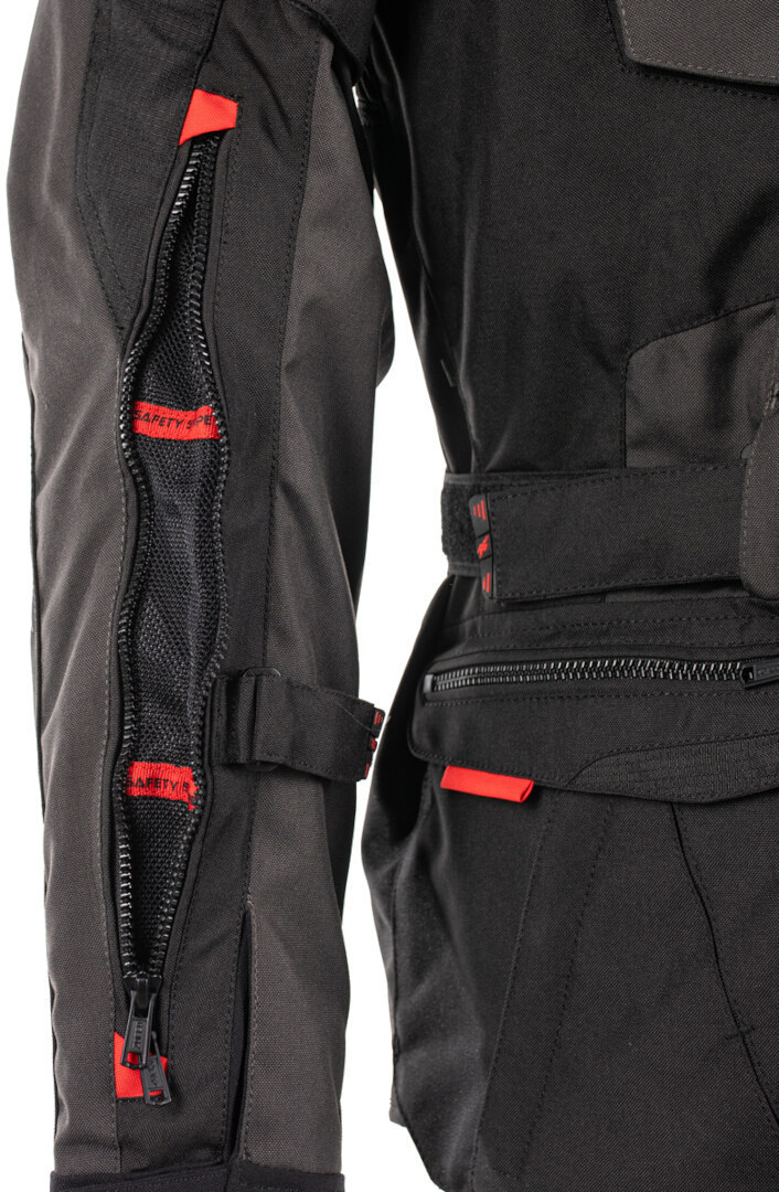 Rusty Stitches Cliff Waterproof Motorcycle Textile Jacket black/grey/red 3XL Figure 7