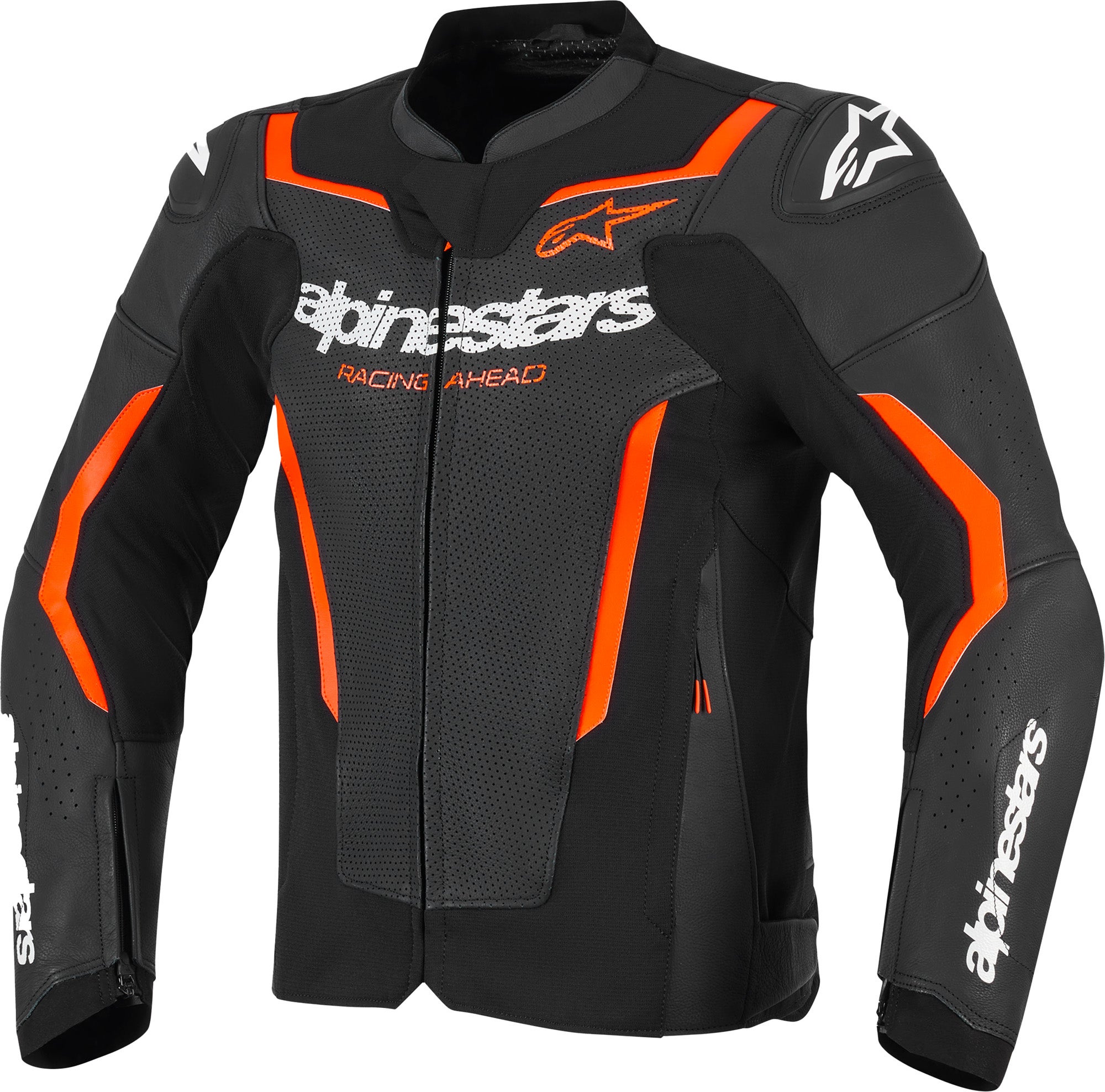 Alpinestars GP Force V2 Air Motorcycle Leather Jacket black/neon-red 56 Figure 1