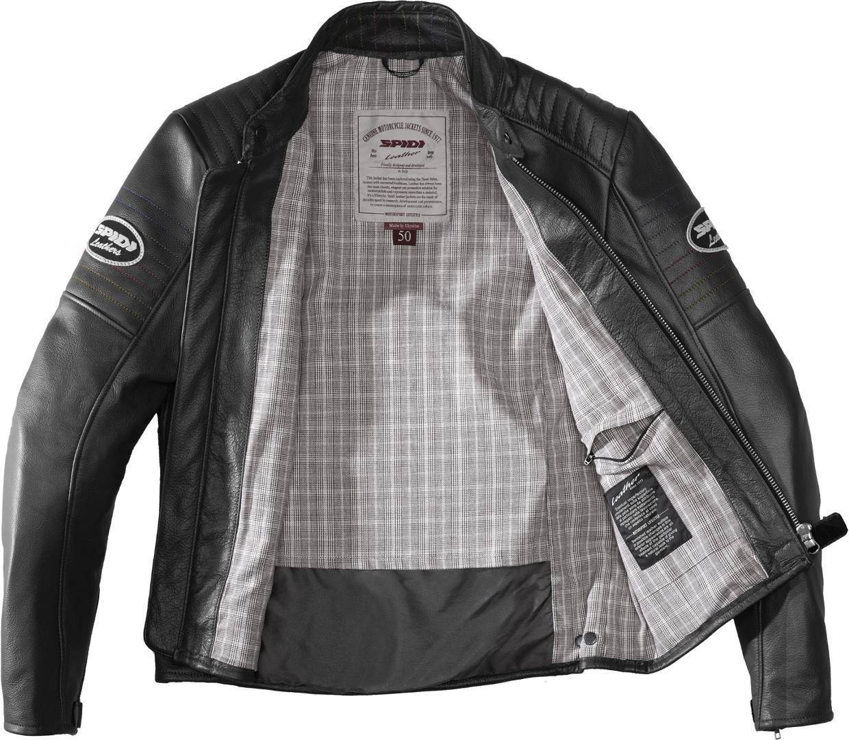 Spidi Clubber Motorcycle Leather Jacket black 48 Figure 2