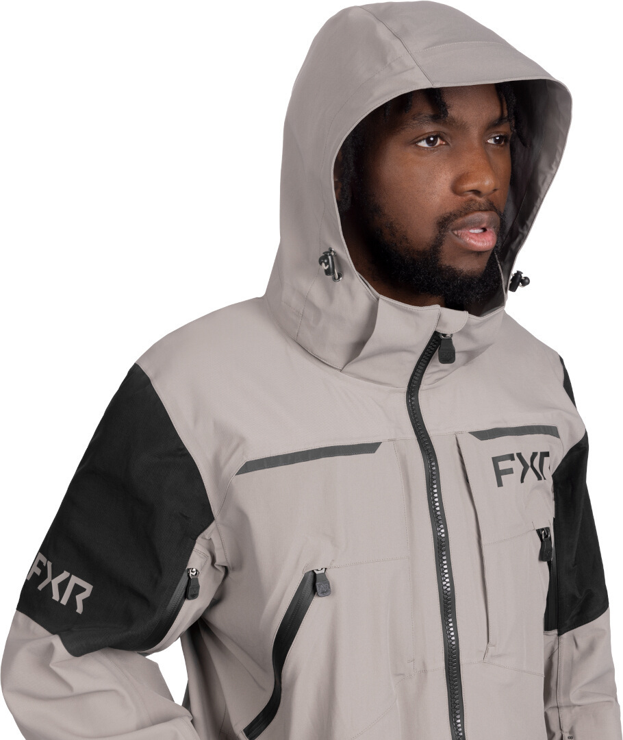 FXR Ridge Pro Trilaminate 2025 Snowmobile Jacket light grey/black S Figure 4