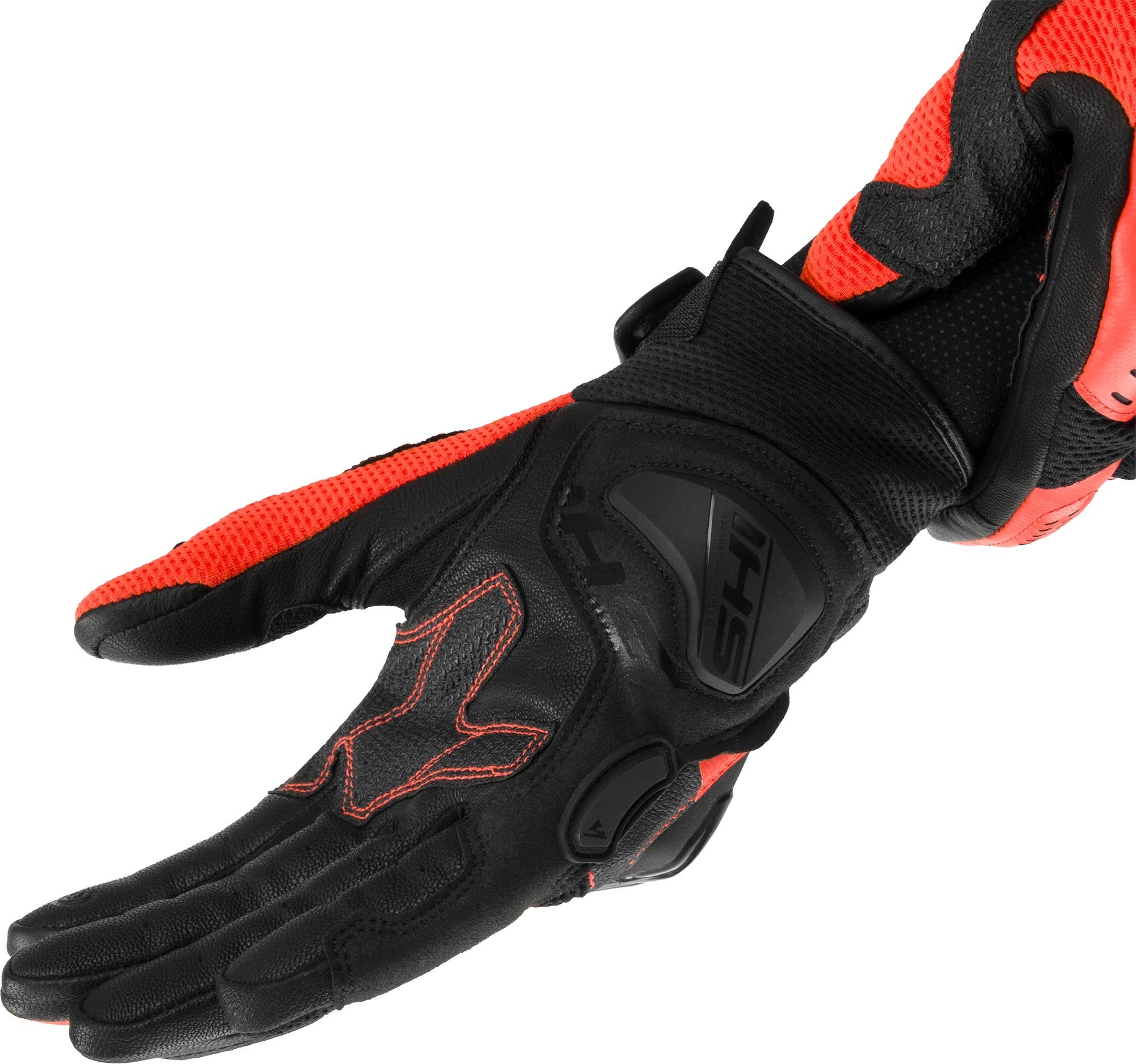 SHIMA Spark 3.0 Motorcykelhandsker sort/rød/fluo-mørkerød XL Figur 3
