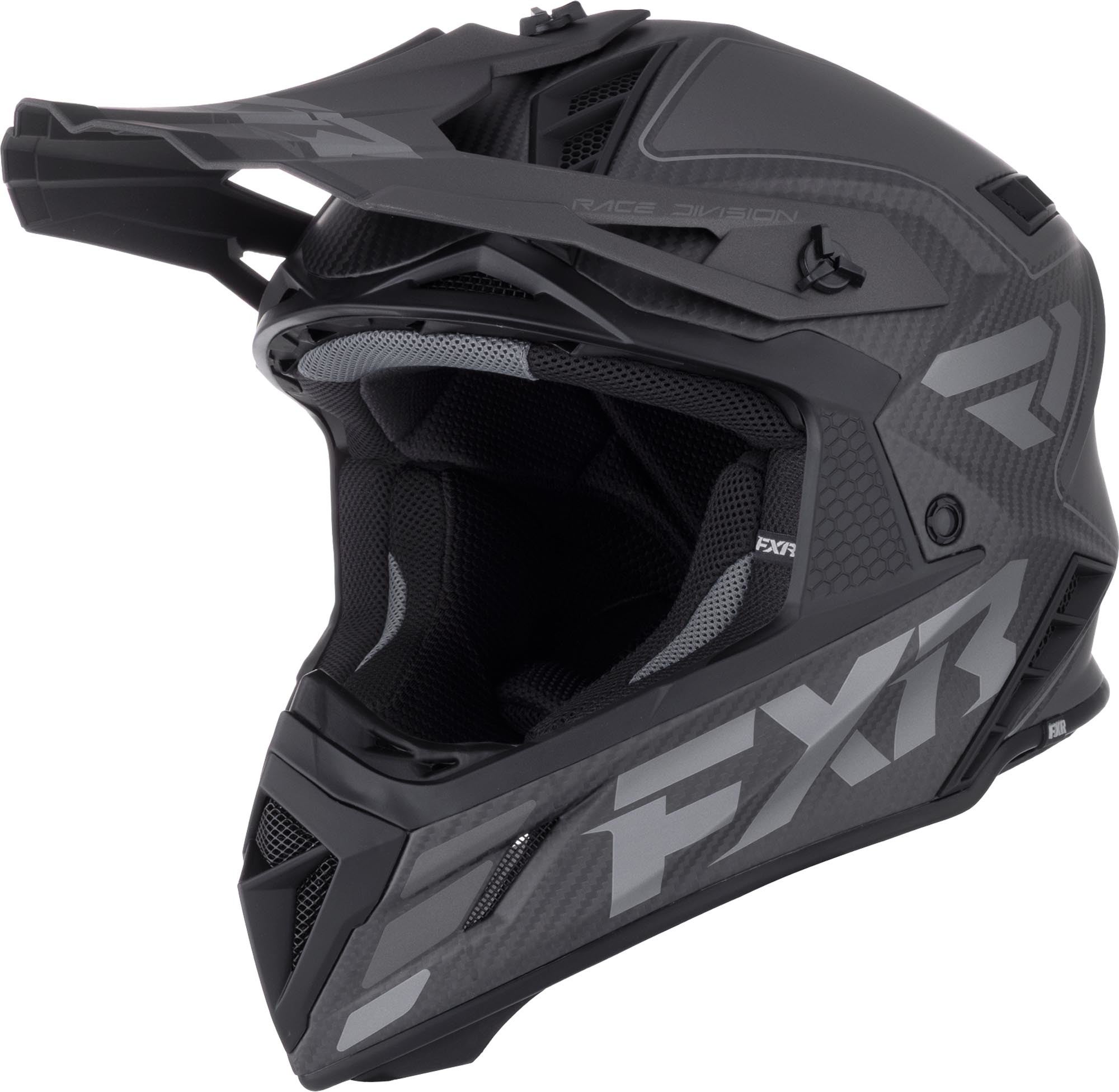 FXR Helium Carbon Motocross Helm schwarz/grau S Abbildung 1