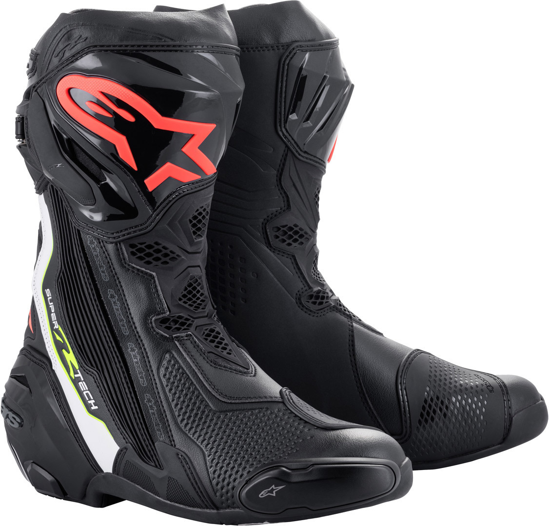 Alpinestars Supertech R オートバイのブーツ 黒/濃い灰色(炭) ▻ FC