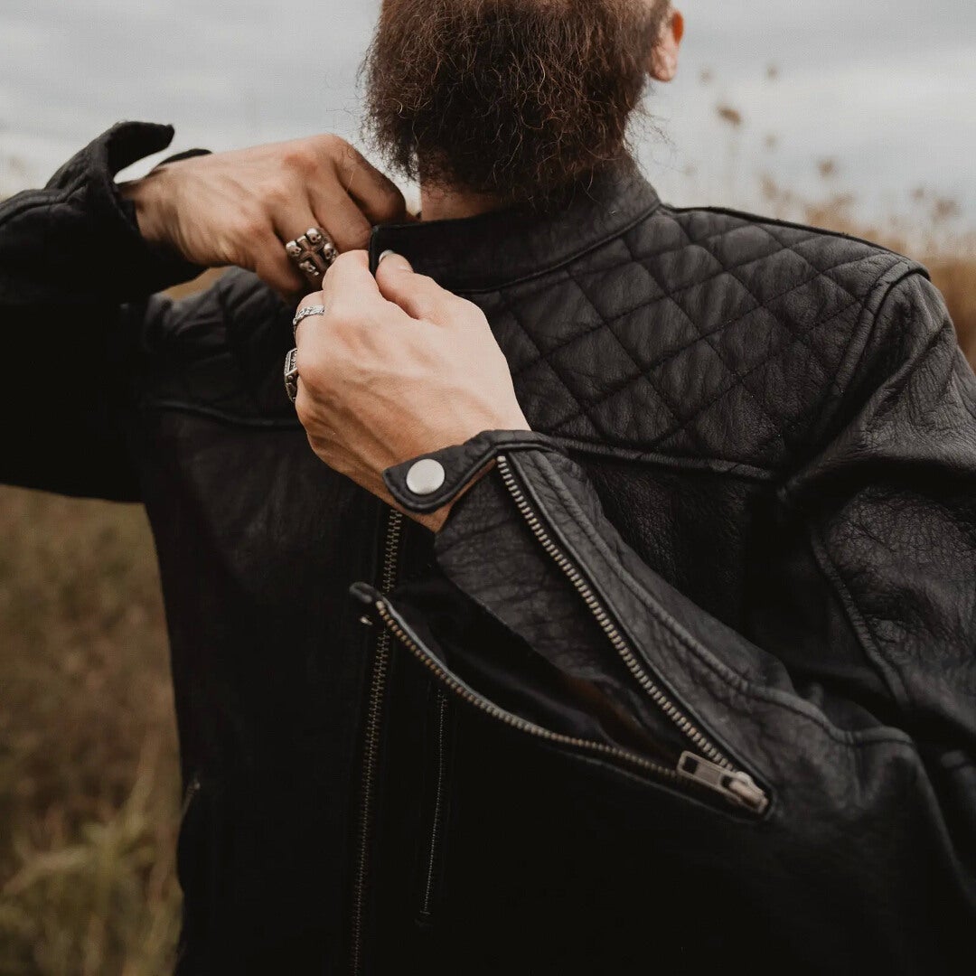 HolyFreedom Burn Out Black Motorrad Lederjacke L Abbildung 7