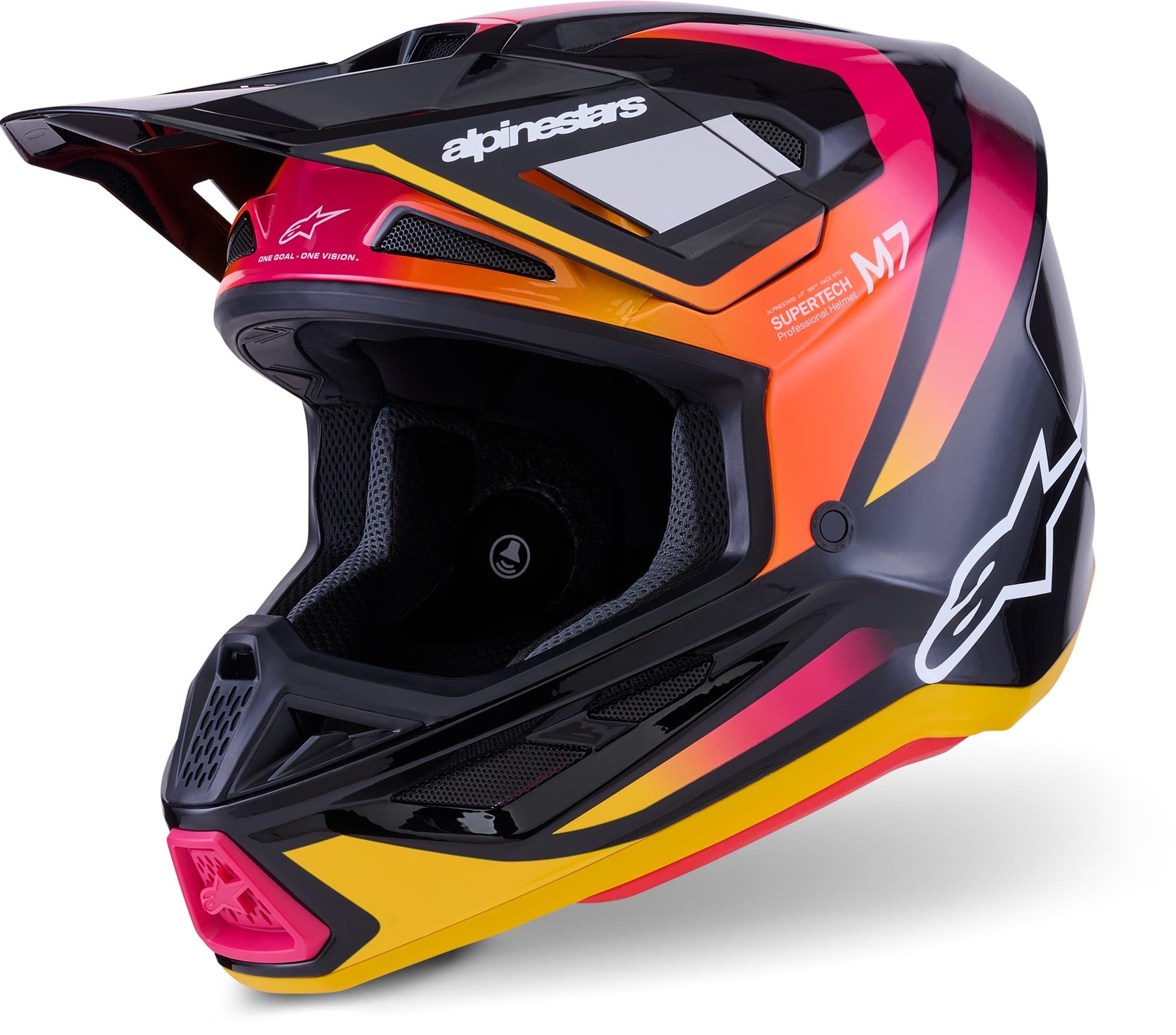 Alpinestars S-M7 Rise Motorcross helm zwart/roze S (55/56) Figuur 1