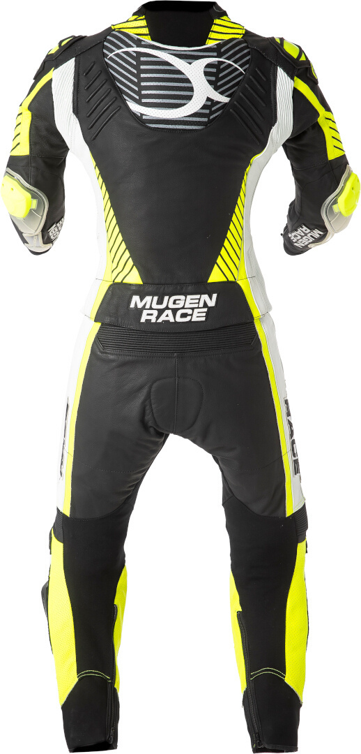 MUGENRACER Impegnato-D Costum perforat pentru doamne din piele de motocicletă în două piese Negru/Alb/Galben-Neon 34 Figura 2