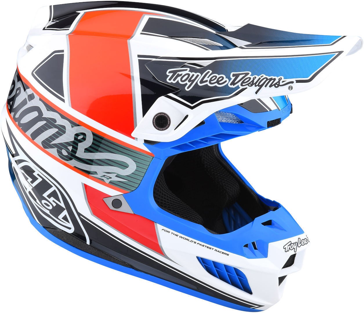 Troy Lee Designs SE5 Team MIPS Casque de motocross Blanc/Bleu/Orange S (55/56) Figure 3