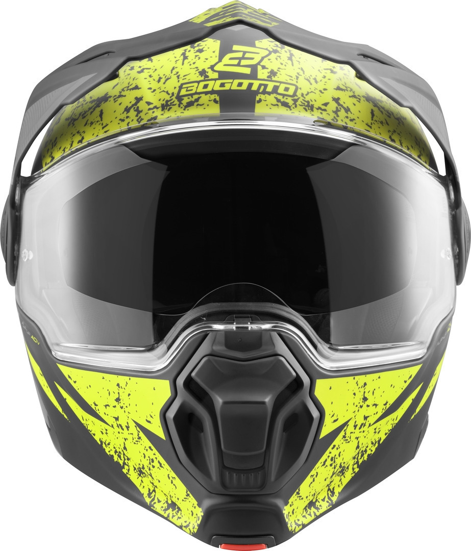 Bogotto FG-102 Safari Cască Enduro din fibră de sticlă Negru mat/gri/galben XXXL Figura 5