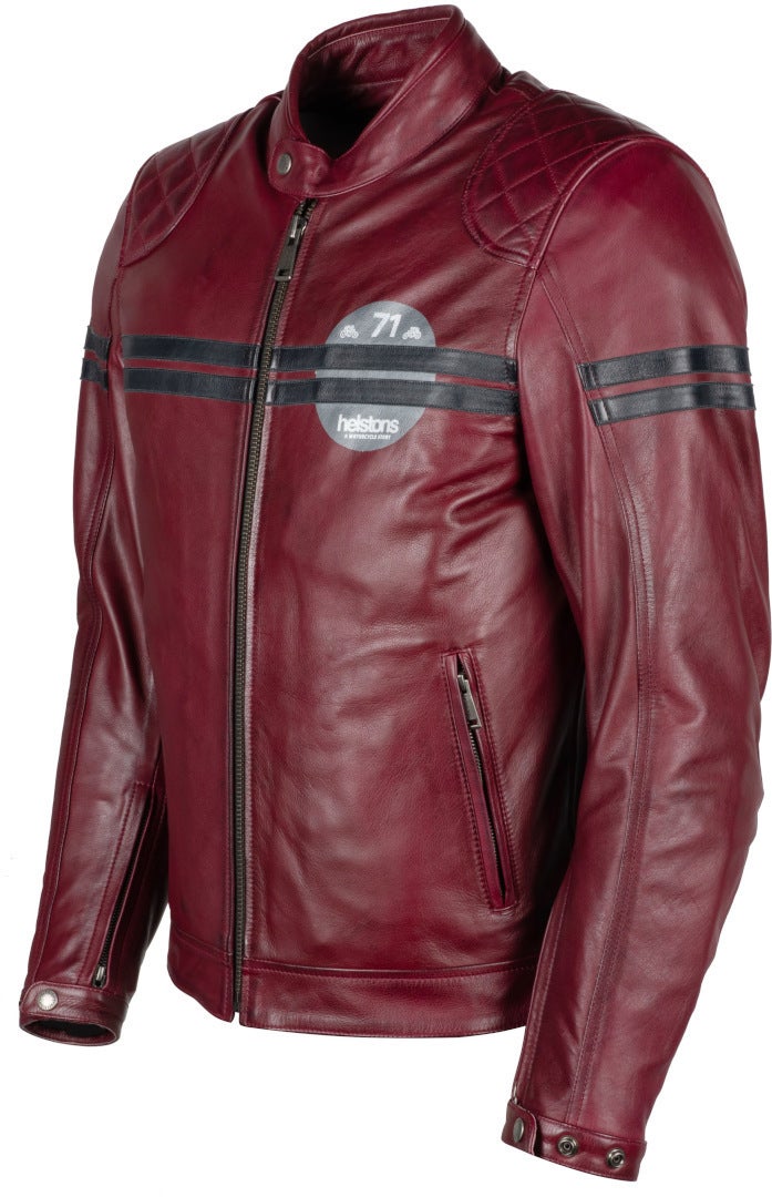 Helstons Chevy Buffalo Motorcycle Leather Jacket dark red 3XL Figure 8